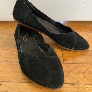 Black suede Jutti flat Toms ballet flats